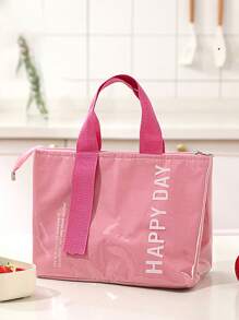 防水防脏便当袋 大容量保温午餐袋 “Happy Day”露营野餐加厚便携式铝箔冷藏袋 - 彩色 - 查看 10