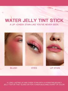 USHAS Ushas, 4-Colors 2-In-1 Jelly Blush And Lip Gloss Stick - Moisturizing, Elastic, Multi-Purpose Makeup For Eyes, Cheeks And Lips With Natural Makeup, Suitable For All Skin Typess