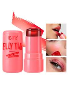 USHAS Ushas, 4-Colors 2-In-1 Jelly Blush And Lip Gloss Stick - Moisturizing, Elastic, Multi-Purpose Makeup For Eyes, Cheeks And Lips With Natural Makeup, Suitable For All Skin Typess