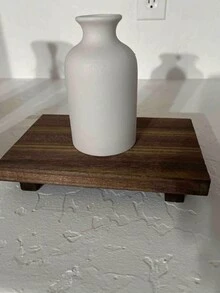 1 cái Ghế đẩu gỗ kiểu dáng đơn giản có khay gỗ và đế đỡ, phòng tắm đa năng, nhà bếp, đĩa đựng xà phòng, giá để hoa - Màu vàng - Xem 3