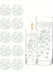 5pcs Floating Candle Vase Filler 1.4m Pearl Garland Wedding Table Decoration, Faux Pearl Beaded Plastic Chain Party Decorations, Home Decor Prop Gifts Birthday Graduation Room Decor Flower Vase Glass Vase