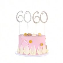 1 st. Grote maat 15, 16, 17, 18, 60 jaar oud verjaardagsfeest strass taarttopper decoratie, Happy Birthday middelste nummer taarttopper, bruiloft verjaardagstaartprikker