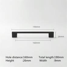 1 Stück einfacher schwarz gebürsteter Möbel Griff mit Plakaquevergoldung, Aluminium-Legierung Küchenfront, Schubladenknopf, Glastürschrank, Kleiderschranktür, Möbelgriff Beschlag