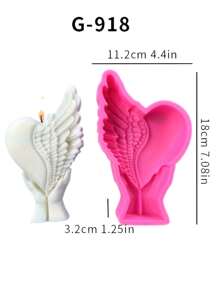 1pc Love Wings Silicone Mold para vela de aromaterapia artesanal com decoração de asas em forma de coração - branco vermelho - Ver 8
