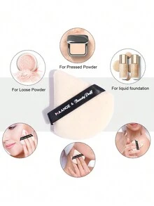 MAANGE 4Pcs Professional Makeup Brush Set With 2pcs Makeup Brush Set &2pcs Loose Powder Puff,Double Head Soft Foundation Brush,Blush Brush,Powder Brush,Concealer Brush,Contour Brush,Makeup Brush With Soft Fiber For Easy Carrying,Brush For Travel,Gift For Women&Girls - 黑色 - 查看 10