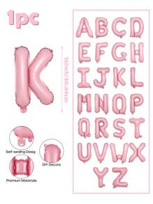 Balão decorativo com letras rosa de 1 peça de 16 polegadas, balão de alumínio com letras de A a Z, decoração para festas faça você mesmo, festa de aniversário, decoração de aniversário de casamento, decoração para casa, volta às aulas, dia dos namorados - Multicolorido - Ver 28