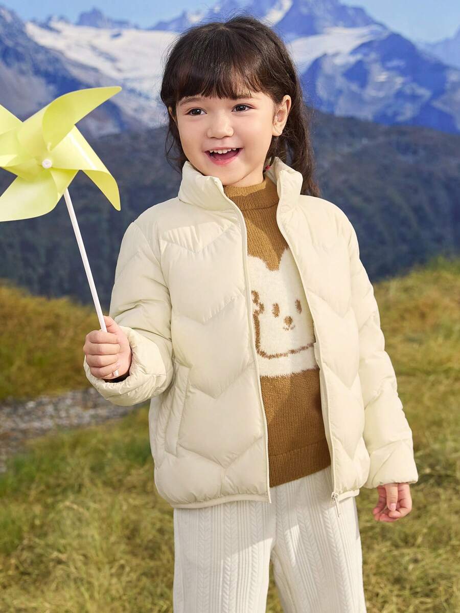 Doudoune Légère Pour Fille - Manteau D'hiver Chaud Avec Isolation Douce, Coupe Décontractée | Veste Enfant Hiver