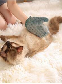 猫手套去除浮毛梳子宠物狗洗澡套装猫咪按摩刷手套套装 - 彩色 - 查看 1