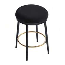 24.75'' Modern Counter Stools Set Of 2,Black Counter Stools With Iron Frame,Sponge Cushion,Footrest,Suitable For Kitchen/Bedroom/Dining Room,TrendyHome