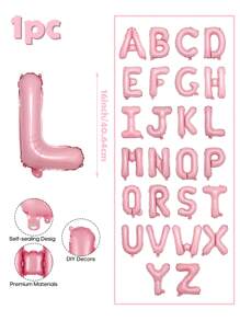 Balão decorativo com letras rosa de 1 peça de 16 polegadas, balão de alumínio com letras de A a Z, decoração para festas faça você mesmo, festa de aniversário, decoração de aniversário de casamento, decoração para casa, volta às aulas, dia dos namorados - Multicolorido - Ver 26