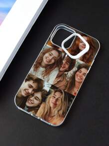 1pc Customizable Photo Puzzle Decor Silver Phone Case For IPhone 16 Pro Max/16 Plus/16 Pro, Wedding Personalized Picture, Gift For Couples, Friends, Family, Graduation