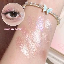 HISYI Paleta de sombras de ojos inteligente y colorida de 9 colores, con acabado de perlas y brillos, color rosa brillante, duradera y resistente al agua, adecuada para uso diario y festivales de música - A# - Ver 9