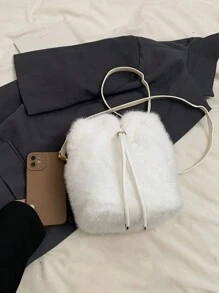 Nowa khaki ze ściągaczem Mini torebka typu bucket, modna minimalistyczna damska torba na ramię typu crossbody, odpowiednia na wyjścia i dojazdy do pracy, jesień/zima