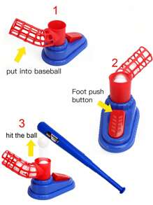 Entrenador de béisbol para niños, máquina lanzadora de béisbol para niños, juguete lanzador de béisbol para niños, juguete de lanzamiento de béisbol para interior y exterior, regalo para niños y niñas, con certificados completos