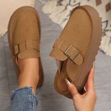 Women's Slip-On Platform Loafers With Chunky Heels And Casual Style - Brown - View 4