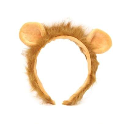 1 pieza/2 piezas Diadema con orejas de león para cosplay, aro para el cabello de personaje de anime para carnaval de estudiantes, diadema de peluche navideña, accesorios para el cabello