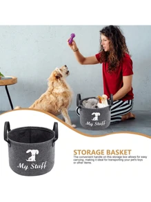 1PC Pet Storage & Organization,Felt Pet Toy Storage Basket, Pet Supplies Felt Storage Bin, Keep Your Home Neat & Tidy