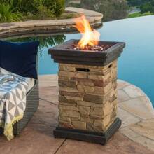 19.50'' STONE MGO FIRE COLUMN - 40 000 BTU,UrbanLiving9