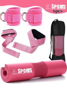 Squat Pad Set - Foam Barbell Pad For Squats Cushion, Lunges & Bar Padding For Hip Thrusts - Standard Weight Bar Pad - With Ankle Straps, Wrist Straps For Weightlifting Gym Accessories - Multicolor - View 7