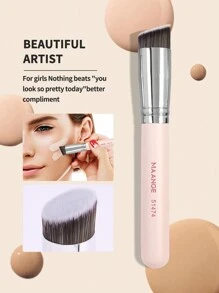 MAANGE 7Pcs Professional Makeup Brushes Set With Paper Box, Eyeshadow Brush Loose Powder Brush Foundation Brush Contour Brush Concealer Brush Shadow Brush Smudge Brush,Makeup Tools With Soft Fiber For Easy Carrying,Brush Set For Travel,Gift For Women&Girls - 藕粉色 - 查看 5