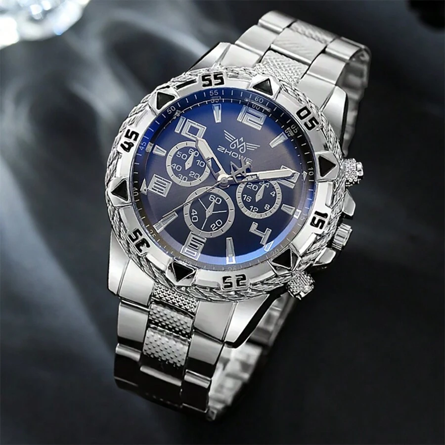 1pc Classic Hexagon Dial Alloy Strap Casual Business Watch For Men