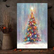Tree Canvas Wall Art Pre-Framed Holiday Wall Decor, Home, Halloween, Beach Party, Anniversary Decoration