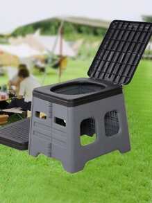 BABONA 1 Stück tragbarer faltbarer Outdoor-Reise-Toilettenhocker, Auto-Camping-Toilettenschüssel (Schwarz) (Grün)