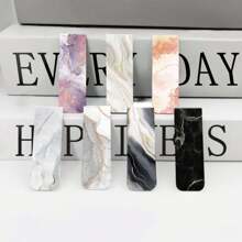 12pcs New Marble Design Magnetic Bookmarks - Durable, Non-Damaging Page Markers For Readers, Students & Teachers - Versatile For Books, Notebooks & Office Use