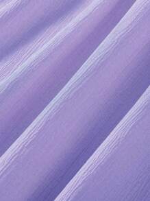 Tween Girl Cap Sleeve Square Neck A-Line Dress With Elastic Waist, Casual Solid Color Mid-Length Dress, Summer Clothing