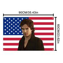 1 件伊恩·萨默海尔德美国国旗吸血鬼海报达蒙·萨尔瓦托雷亚挂毯美学卧室装饰派对横幅 - 彩色 - 查看 7