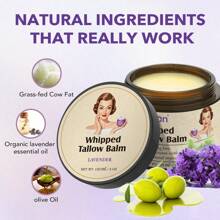 AKBAN 120ML Beef Tallow For Skin Care Set (Vanilla & Lavender) - Whipped Tallow Moisturizer For Face & Body, Grass Fed Beef Tallow Balm, Body Butter Infused With Olive Oil, Natural Skincare Lotion For Dry Skin, Leave Skin Looking Healthy, Smooth, With A Youthful Glow, Grass Fed Grass Finished Organic Face Cream, Body Lotion, And Lip Balm, 4oz, Vanilla/LAVENDER - 卡其色 - 查看 9