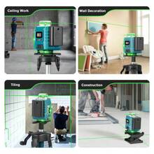 ONEVAN 16 Lines 4D Laser Levels 360 Horizontal Vertical Green Line Laser Level Self-Leveling Measure Leveling Tool - 2 Battery-uK Plug - View 8