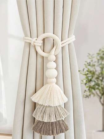 1/2 件波西米亚带窗帘配件，简约窗帘扣流苏装饰，家居装饰