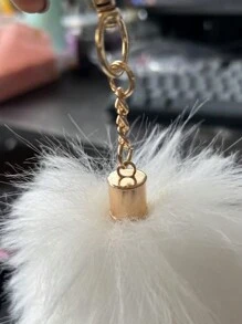 Cute 1pc Fox Tail Design Car Keychain Suitable For Daily Use Gift