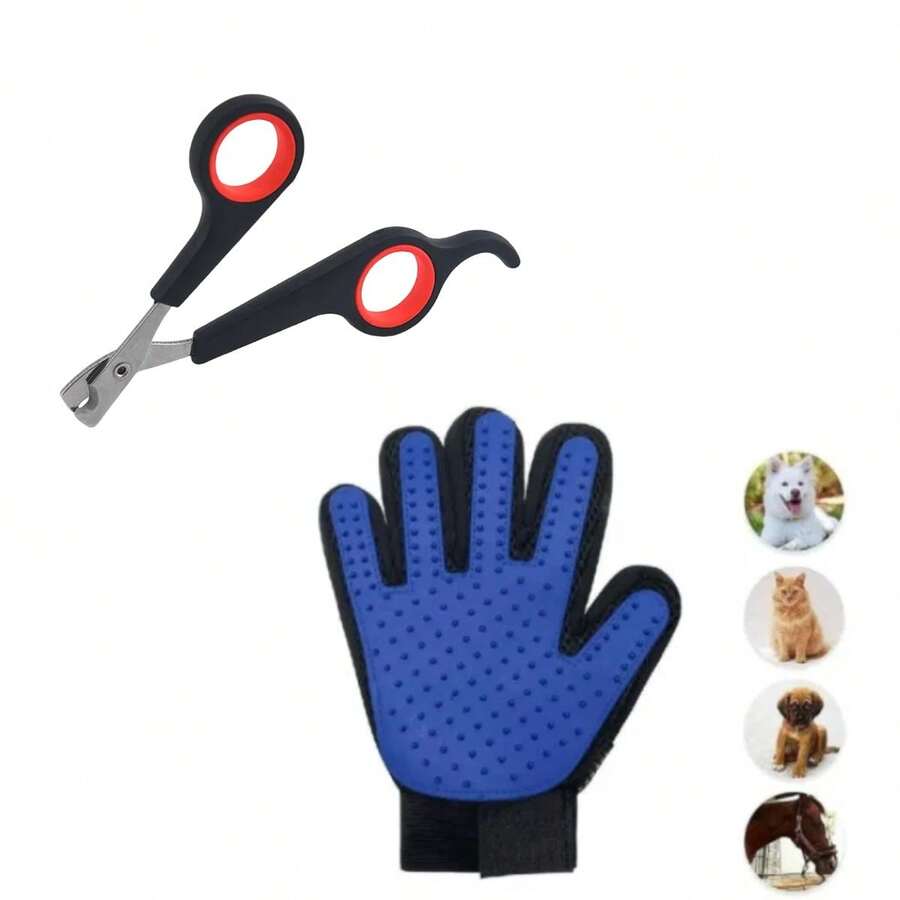 [Combination] Pet Scissors + Glove(Blue) - 彩色 - 查看 1