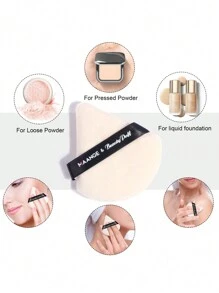 MAANGE 4Pcs Professional Makeup Brush Set With 2pcs Makeup Brush Set &2pcs Loose Powder Puff,Double Head Soft Foundation Brush,Blush Brush,Powder Brush,Concealer Brush,Contour Brush,Makeup Brush With Soft Fiber For Easy Carrying,Brush For Travel,Gift For Women&Girls - 粉色 - 查看 10