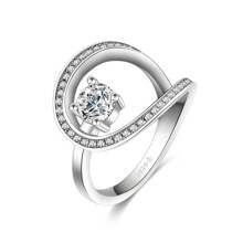 1 pieza Anillo de compromiso de mujer con 0,5 quilates de moissanita y diamantes, anillo con engaste de diamantes de forma única, en plata de ley 925, regalo de propuesta, para el Día de San Valentín, aniversario o mejor amiga