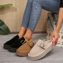 Women's Slip-On Platform Loafers With Chunky Heels And Casual Style - Brown - View 5