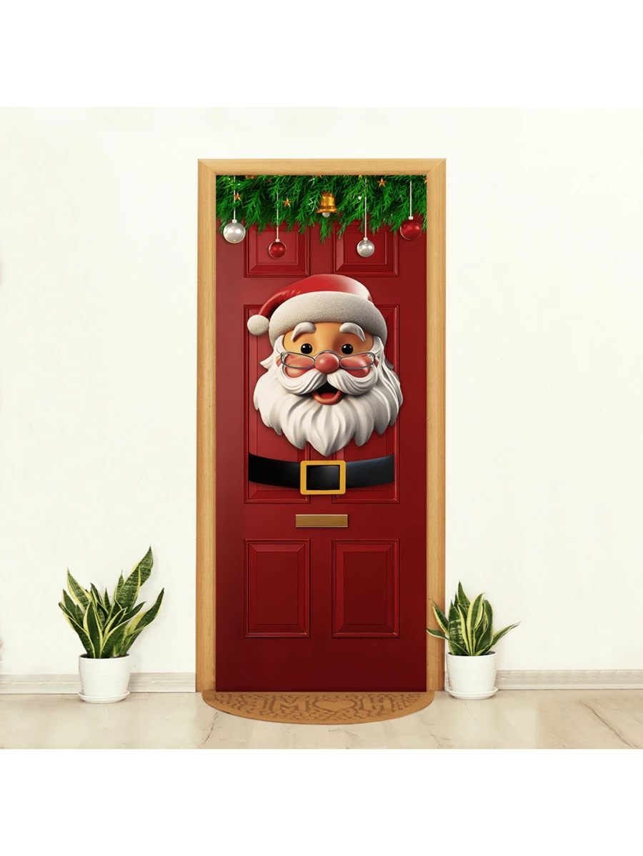 Decorative Christmas Door Cover In Sublimated Fabric 0.85x2.10 - FCP-243 - View 1