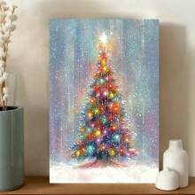Tree Canvas Wall Art Pre-Framed Holiday Wall Decor, Home, Halloween, Beach Party, Anniversary Decoration
