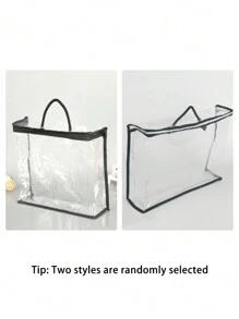 Clear Clothes Storage Bags PVC Organizers With Reinforced Handle Vinyl Storage Bag For Comforter, Blanket, Bedding, Duvet, Transparent Moving Totes With Sturdy Zipper, Waterproof Bedding Blanket Packaging Bag, Large Capacity Travel Accessories Organizer, Clear Zippered Organizers, Transparent Zipper Storage Bag For Clothing, Linens, And More - Black - View 6