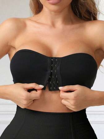 Strapless Bra For Woman Front Buckle Invisible Tube Tops Seamless Push Up Bra Underwear Sexy Crop Top Bra Intimates Lingerie