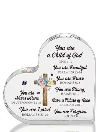 1 pièce Cadeau chrétien pour femmes, cadeau inspirant la foi, décoration de bureau religieuse en acrylique avec verset biblique et motif papillon, cadeau d'inspiration, cadeau d'Halloween, cadeau décoratif d'artisanat, cadeau d'Action de grâce, décoration de la maison, accessoire de bureau
