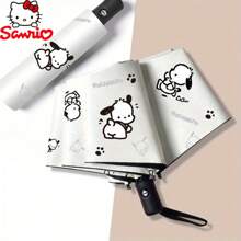 Sanrio Sanrio Pacha Dog Automatic Folding Umbrella - UV Resistant, Lightweight , Suitable For Daily Commuting Or Outdoor Exploration Summer Cooling,Beach,Travel