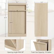 Trash Cabinet Tilt Out, Freestanding Trash Can Cabinet With 10 Gallon Storage, Hidden Pet-Proof Garbage Bin Cabinet Laundry Hamper For Kitchen Dining Room Living Room - Yellow-Single Door - 查看 3
