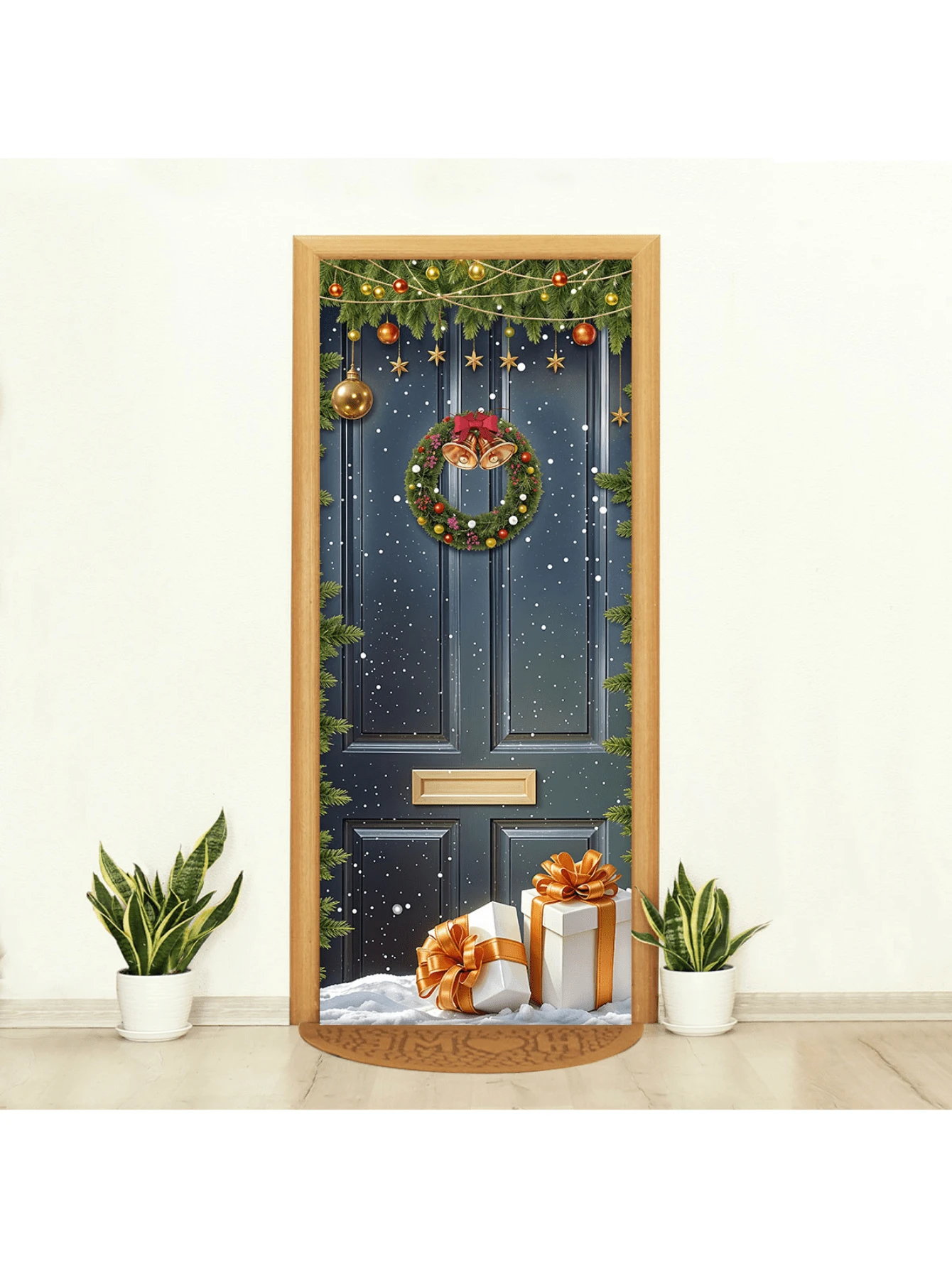 Decorative Christmas Door Cover In Sublimated Fabric 0.85x2.10 - FCP-244 - Ver 1