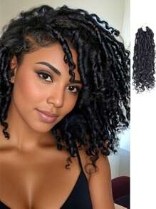 Goddess Locs Crochet Tóc 14 Inch Ginger Faux Locs Crochet Tóc River Locs Crochet Bím Tóc Nối Tóc Pre Looped Soft Locs Crochet Tóc - Nhiều màu - Xem 3
