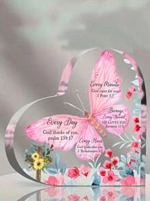 1 件基督教女性礼物，信仰励志礼物，亚克力宗教桌面装饰，带有圣经经文和蝴蝶，感恩节礼物，艺术和工艺装饰品 - 彩色 - 查看 6