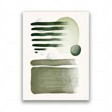 1 件绿色抽象几何海报画廊墙壁艺术帆布画北欧海报和印刷品墙壁画适用于客厅装饰无框架 - 彩色 - 查看 11