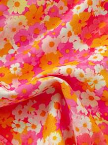 Nouveau bikini réglable à encolure ras-du-cou en tissu doux à motif floral, maillot de bain pour femmes pour l'été et la plage